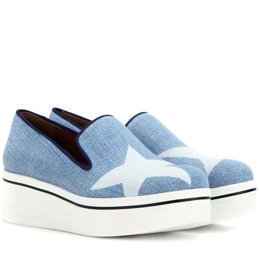 Stella McCartney Binx Denim Platform Sneakers - Picture 1 of 9